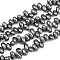 Electroplated Shell Pearl Beads Strands, Teardrop, Top Drilled, Black, 7.5~8x4~5mm, Hole: 0.5mm, about 102~103pcs/strand, 15.20~15.75''(38.6~40cm)