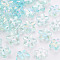 Transparent Acrylic Beads, AB Color, Flower, Turquoise, 14.5x15.5x7mm, Hole: 1.8mm, about 657pcs/500g