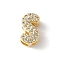 Brass Micro Pave Clear Cubic Zirconia Initial Multi-strand Links, Real 18K Gold Plated, Lead Free & Cadmium Free, Long-Lasting Plated, Rack Plating, Letter S, 10x5~9.5x4.5~5mm, Hole: 1.5~3.2x2~8mm