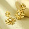 304 Stainless Steel Flower Dangle Stud Earrings for Women, with Imitation Pearl, Golden, 69x41.5mm