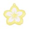 Spray Painted Alloy Big Pendants, Flower, Cadmium Free & Nickel Free & Lead Free, Champagne Yellow, 54.5x53.5x6mm, Hole: 3mm