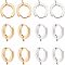 12 Pcs 304 Stainless Steel Huggie Hoop Earrings Findings, with Loop, Ring, Rose Gold, 15.5x14x3mm, Hole: 1.6mm, Pin: 1mm