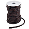 10M Round Braided PU Leather Cord, with Plastic Empty Spools, Coconut Brown, 5.5mm, about 10.94 Yards(10m)/Set