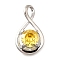 925 Sterling Silver Pave Cubic Zirconia Pendants, Infinite Shape, Platinum, Gold, 17x10x4mm, Hole: 3.5x2.5mm