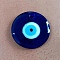 Blue Glass Evil Eye Pendants, Flat Round, 25x2.5mm, Hole: 2.5mm