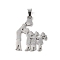 Non-Tarnish Mother's Day 304 Stainless Steel Pendants, Laser Cut, Mother and Child Charm, Stainless Steel Color, 32x26x1mm, Hole: 6x4mm