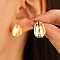 Alloy Stud Earrings, Golden, Teardrop, 50mm