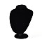 Bust Shaped MDF Covered with Velvet Jewelry Set Display Stands, Jewelry Organizer Holder for Earrings, Rings & Necklaces, Black, 17.5x12.5x22cm