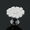 Ceramic Drawer Knob, with Alloy Findings and Screws, Cabinet Pulls Handles for Drawer, Doorknob Accessories, Flower, White, 33x28mm