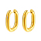 Stylish Stainless Steel Oval Hoop Earrings, Golden