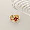 204 Stainless Steel Enamel Cuff Rings, Golden, Rhombus with Evil Eye Pattern, Red, Rhombus: 15mm, Inner Diameter: 18mm