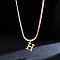 316 Surgical Stainless Steel Initial Pendant Flat Snake Chain Necklaces for Women, Golden, Letter H, 15.75 inch(40cm)