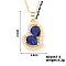 Elegant and Unique Style Brass & Glass Lock Collar Heart Pendant Necklaces for Women, Golden, Blue, 15.75 inch(40cm)