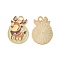 Christmas Alloy Enamel Pendants, Golden, Deer Charm, Peru, 21x17x1mm, Hole: 2mm