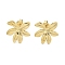 Ion Plating(IP) 304 Stainless Steel Stud Earrings, Flower, Real 14K Gold Plated, 18x17mm