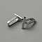 Alloy Pin to Pendant Converter, Brooch to Necklace Converter Diy Accessories, Platinum, 14x10x5mm, Hole: 1.4mm, 2pcs/set