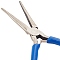 45# Carbon Steel Long Chain Nose Pliers, Hand Tools, Polishing, Royal Blue, Stainless Steel Color, 14x7.6x0.9cm, 1pc/set