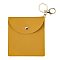 Imitation Leather Jewelry Storage Bags, with Alloy & Iron Keychain Clasps, Light Gold, Rectangle, Dark Goldenrod, 13x12x0.35cm Ring: 30x2mm, Clasps: 35x24x5