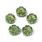 Transparent Glass Beads, Flower, Golden Metal Enlaced, Medium Sea Green, 14~14.5x5.5~6mm, Hole: 1~1.2mm