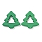Christmas Theme Opaque Acrylic Beads, Christmas tree, Green, 40.5x39.5x6mm, Hole: 2.8mm