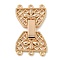 Brass Fold Over Clasps, Bowknot, 5-Strand, 10-Hole, Real 18K Gold Plated, 28x16mm, Hole: 1.2mm
