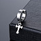 316 Surgical Stainless Steel Clip-on Earrings, Cross, Stainless Steel Color, 30x8mm