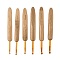 6Pcs 6 Styles Iron Crochet Hooks, with Bamboo Handles, Peru, 132~135.5x13.5~14.5x7~9.5mm, 1pc/style