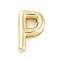 Rack Plating Brass Beads, for Personalized Name Necklace Making, Cadmium Free & Lead Free, Long-Lasting Plated, Real 18K Gold Plated, Letter P, 14.5x9x4.5mm, Hole: 1.5x10.5mm