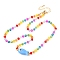 Porcelain Fish Pendant Rainbow Color Glass Beaded Necklaces for Friends and Couples, Golden, Cornflower Blue, 16.54 inch(42cm)