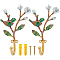 Alloy Enamel Hook Hangers, Wall Mounted Hooks, with Screw, Leaf, 175x90x41.5mm