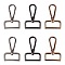 Zinc Alloy Swivel Clasps, Swivel Snap Hook, Rectangle, Mixed Color, 60x46x7mm, Hole: 38x13mm