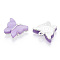 Alloy Acrylic Pendants, Butterfly, Silver, Plum, 14x15.5x3mm, Hole: 1.6mm