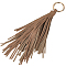 PU Leather Tassel Pendans Keychain, Golden, Peru, 210mm