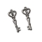 Tibetan Style Alloy Key Pendant Rhinestone Settings, Cadmium Free & Nickel Free & Lead Free, Gunmetal, 41x14x3mm, Hole: 2mm, Fit for 2mm rhinestone, about 476pcs/1000g