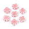 Handmade Porcelain Beads, Four Leaf Clover, Bright Glazed Porcelain, Pink, 11.5~12x11.5~12x5.5~6mm, Hole: 1.8~2mm