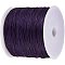 Round Waxed Polyester Cords, Twisted Cord, Purple, 0.5mm, about 106m/roll