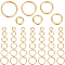 300Pcs 6 Styles 304 Stainless Steel Open Jump Rings, for Chainmaille Weaves, Round Ring, Real 24K Gold Plated, 18 Gauge, 5~10x1mm, Inner Diameter: 3~8mm, 50pcs/style