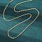 Long-Lasting Plated Brass Link Chain Necklaces, with Lobster Claw Clasp, Nickel Free, Real 18K Gold Plated, 17.7 inch (45cm), Link: 4x1mm