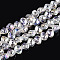 Electroplate Transparent Glass Beads Strands, Nuggets, Half Plated, Clear AB, 6.5x8x5mm, Hole: 0.9~1mm, about 99~101pcs/strand, 24.61~25.39 inch(62.5~64.5cm)
