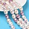 Electroplated Shell Pearl Beads Strands, Column, Pink, 15~15.5x13mm, Hole: 1mm, about 26pcs/strand, 15.75''(40cm)