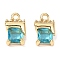 Brass Micro Pave Cubic Zirconia Charms, Cadmium Free & Nickel Free & Lead Free, Candy, Real 18K Gold Plated, 11x7x4.5mm, Hole: 1.4mm
