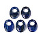 Natural Lapis Lazuli Large Hole Pendants, Egg Charms, 25~25.5x18~18.5x6~7mm, Hole: 7.5~9.5mm