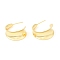 Brass Round Stud Earrings, Half Hoop Earrings, Long-Lasting Plated, Lead Free & Cadmium Free, Real 18K Gold Plated, 22x11.5mm