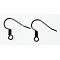 Brass Earring Hooks, with Horizontal Loop, Gunmetal, 15~17.5mm, Hole: 1.5mm