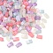 Glass 2-Hole Baking Paint Glass Seed Beads, Rectangle, Mixed Color, 5x2.5x2mm, Hole: 0.8mm, about 200pcs/bag