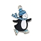 Winter Theme Alloy Enamel Pendants, Platinum, Penguin, 25x16.5x1.7mm, Hole: 1.6mm
