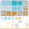 DIY Glass Beaded Bracelets & Earrings Jewelry Making Kit, Light Sky Blue, 2~45x0.6~9x0.4~9mm, Hole: 1~4mm
