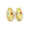 Alloy Enamel Beads, Oval, Cadmium Free & Lead Free, Rack Plating, Matte Gold Color, 12.5x7.5x7mm, Hole: 2.4mm
