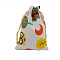 Linenette Drawstring Bags, Rectangle, Owl Pattern, 14x10cm