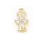 Brass Micro Pave Clear Cubic Zirconia Charms, Long-Lasting Plated, Rack Plating, Cadmium Free & Lead Free, Real 18K Gold Plated, Letter I Charms, 10.5x6.5x3.5mm, hole: 1.2mm